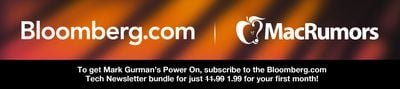 MacRumors x Bloomberg Banner Warm