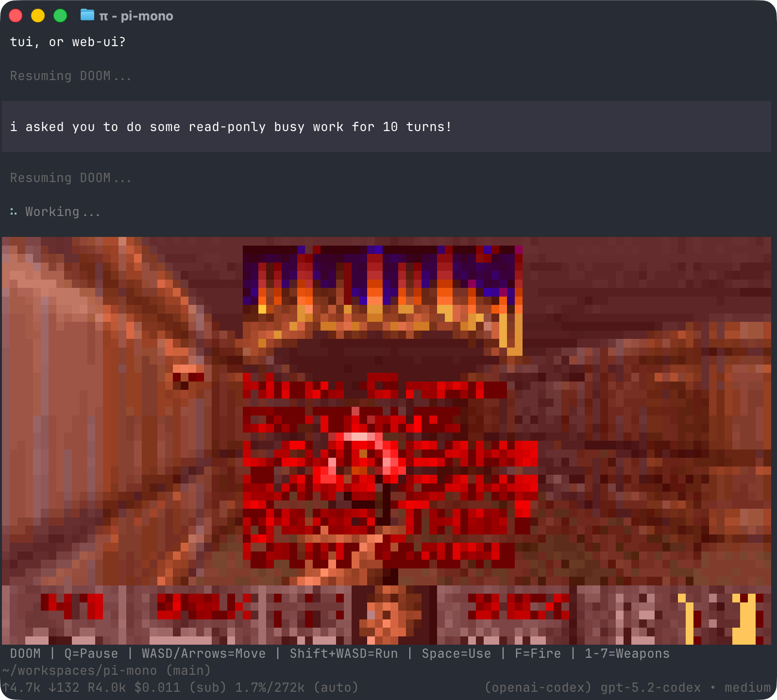 Doom running in pi