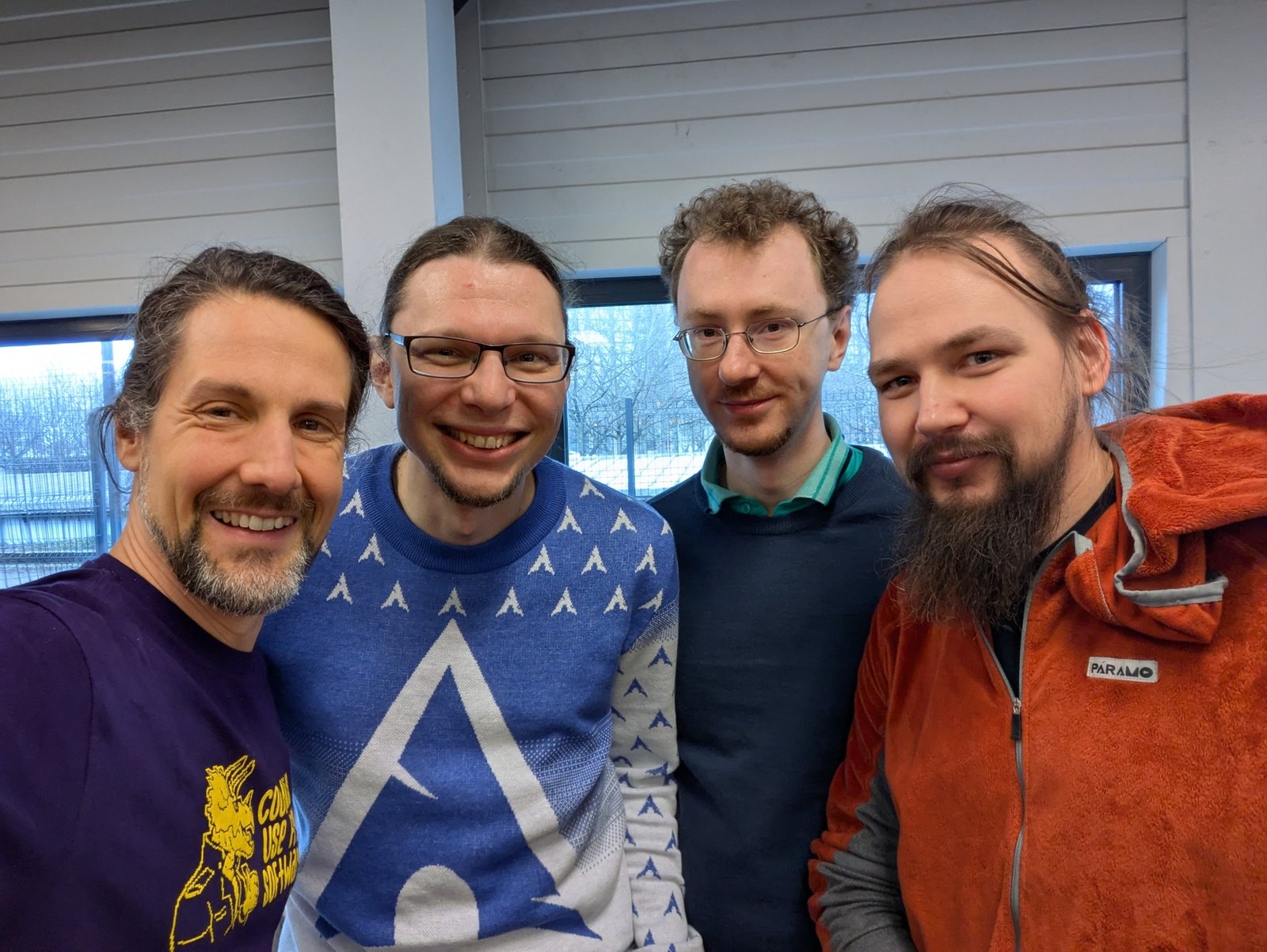 Myself, Arch Project Leader Levente, ArchWiki maintainer Ferdinand, and FSFE