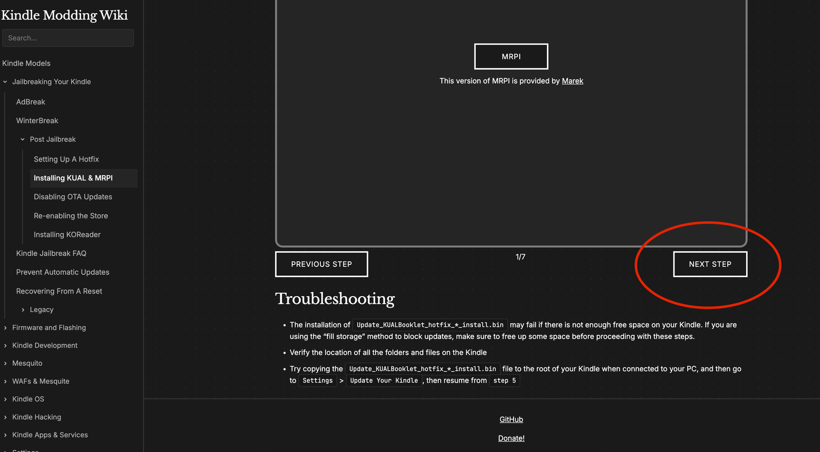 Kindle modding wiki next step button hiding in plain sight