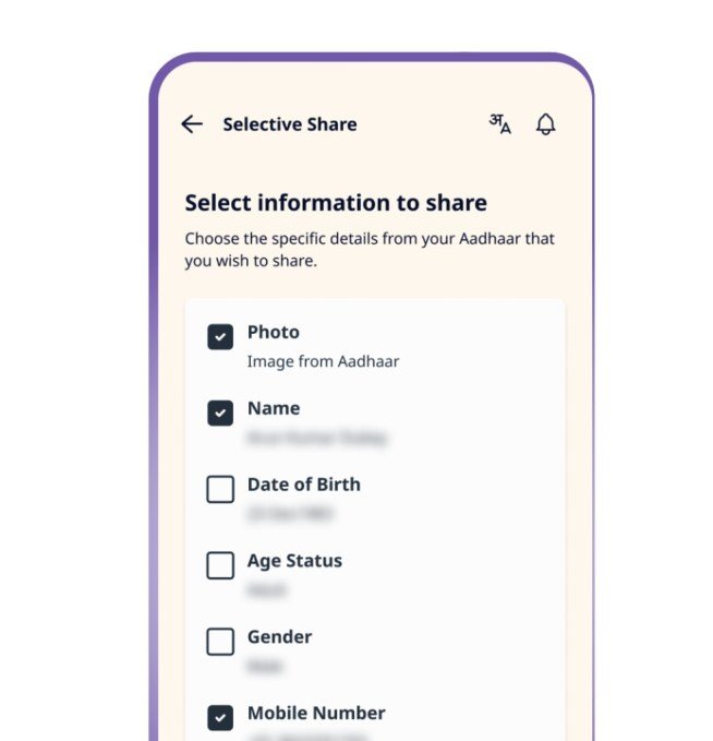 New Aadhaar app with selective data sharing
