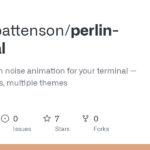 denisepattenson/perlin-terminal: Beautiful Perlin noise animation for your terminal — truecolor, 60fps, multiple themes