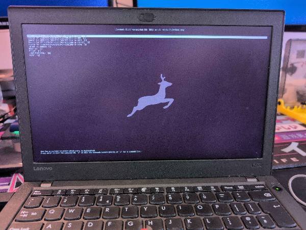 GRUB prompt with a cleaner screen