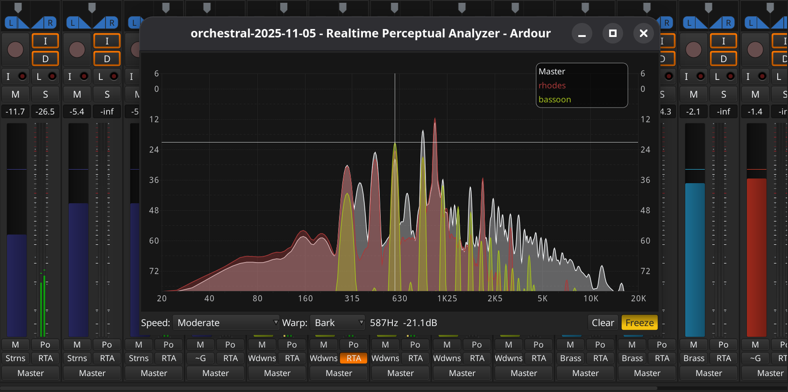 Realtime perceptual analyzer in Ardour 9.0