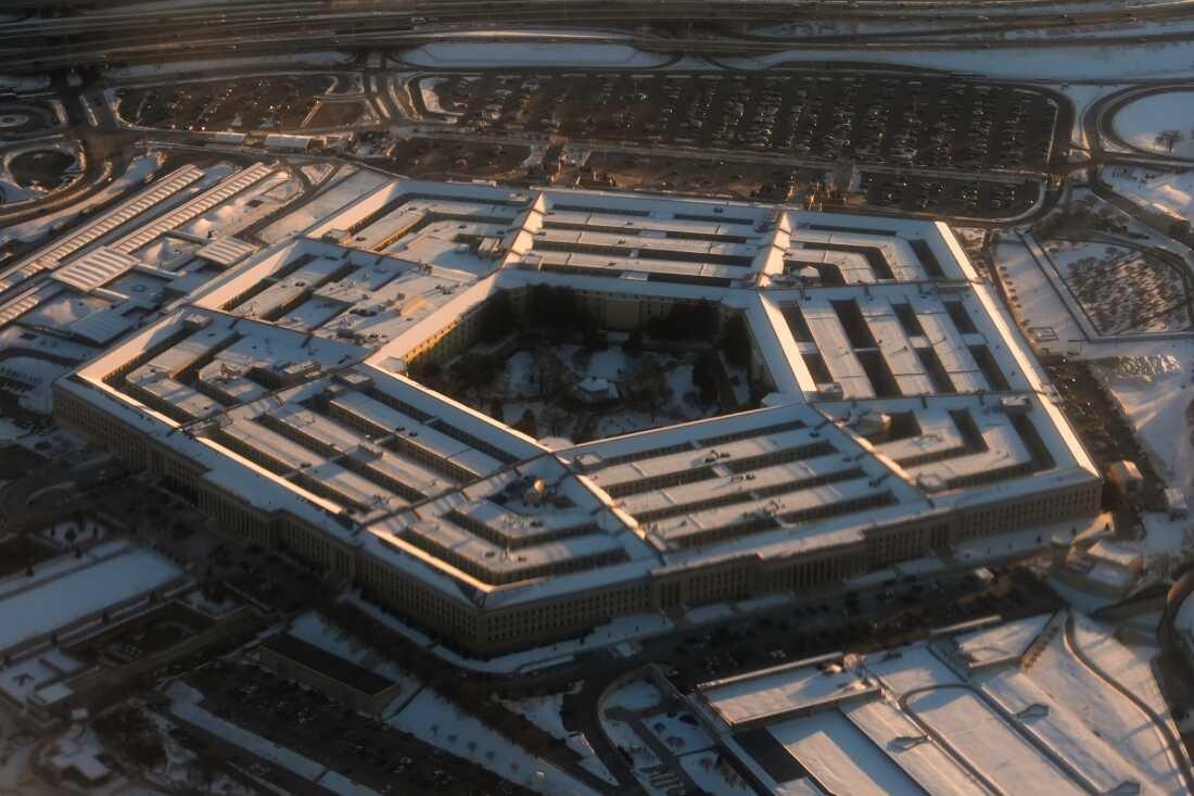 The Pentagon is seen from an airplane, Monday, Feb. 2, 2026, in Washington.