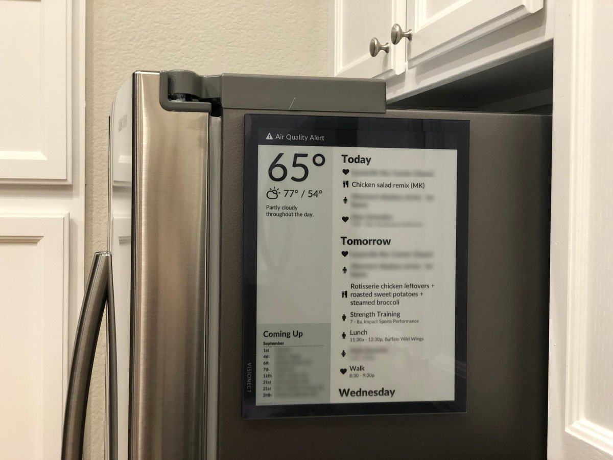 Visionect display on fridge