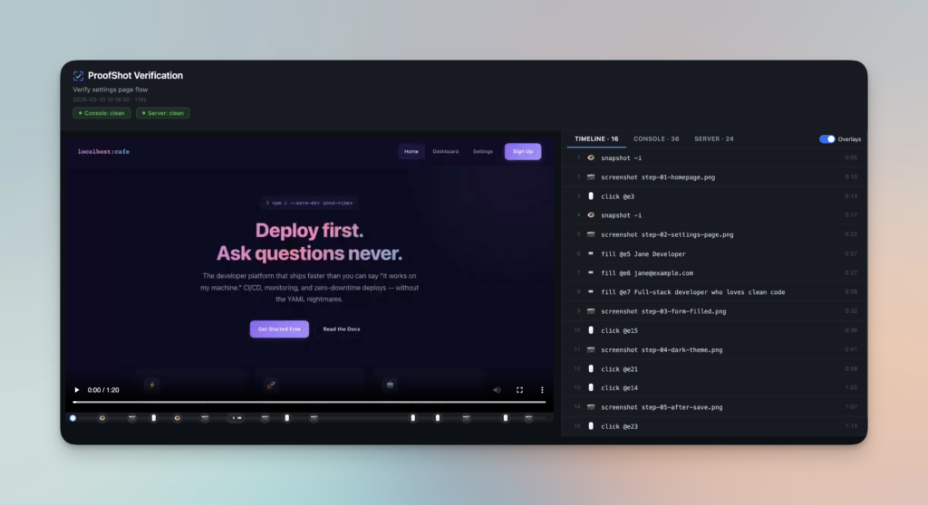 ProofShot — Visual proof for AI-built code