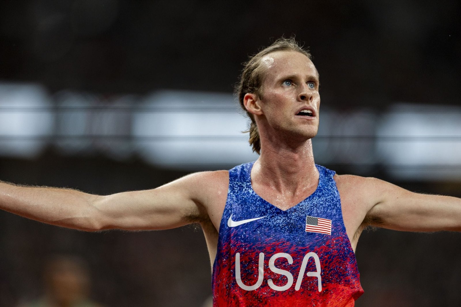 Cole Hooker of the United States during the IAAF World Championships in Tokyo. (Photo by Getty Images)