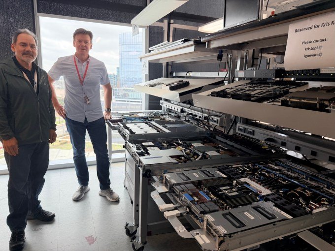 AWS Austin chip lab tour wall of sleds