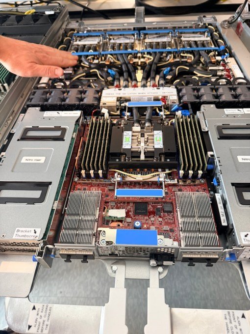 AWS Austin chip lab tour, Tranium3 sled