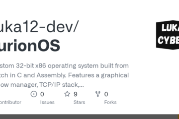 Luka12-dev/AurionOS: A custom 32-bit x86 operating system built from scratch in C and Assembly. Features a graphical window manager, TCP/IP stack, and custom filesystem. Developed solo in 14 days. by a 13-year-old · GitHub