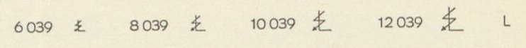 6039 ⍼	8039 ⍼	10 039 ⍼	12 039 ⍼	L