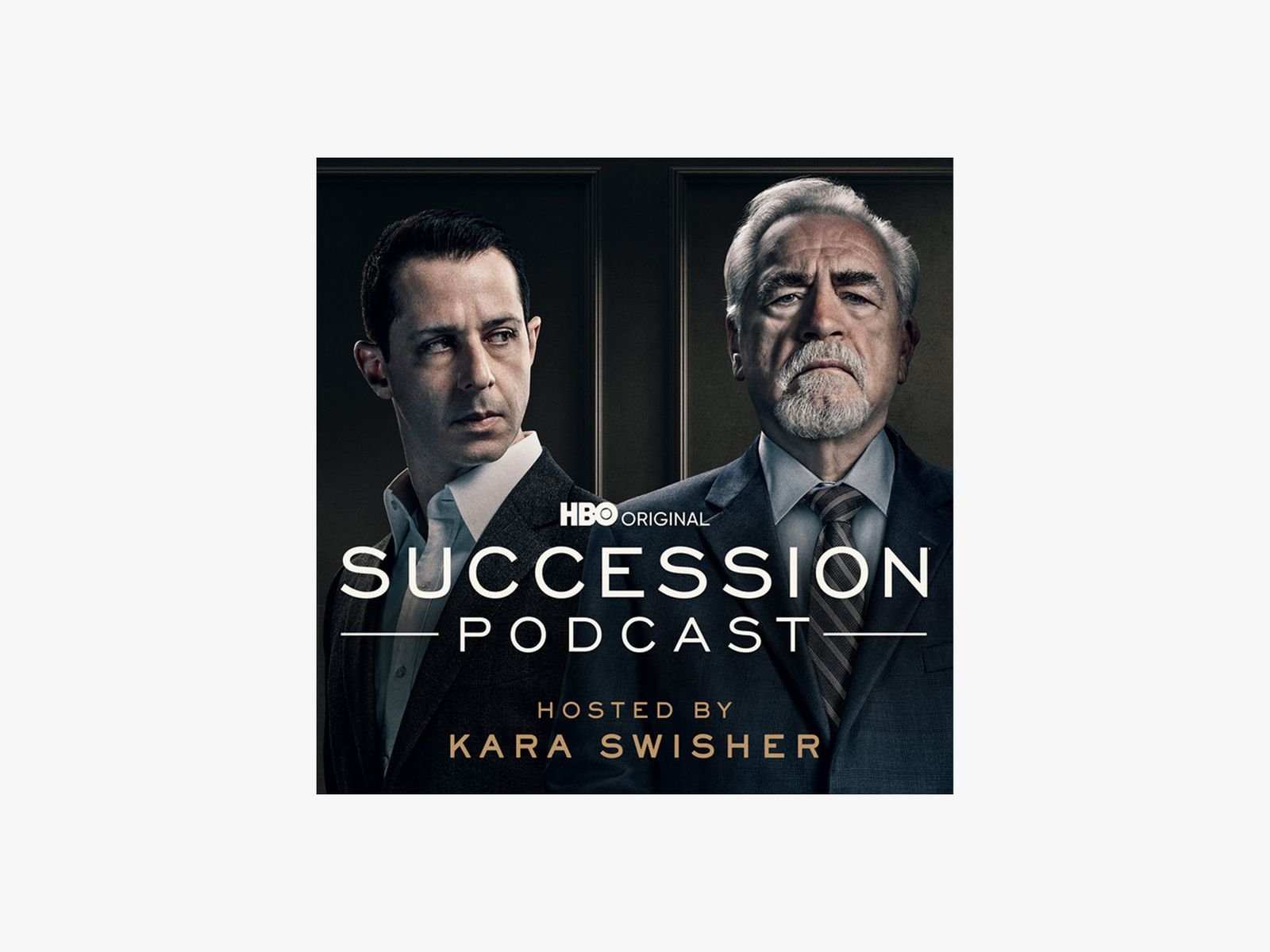 Succession Podcast cover art featuring two characters from HBO