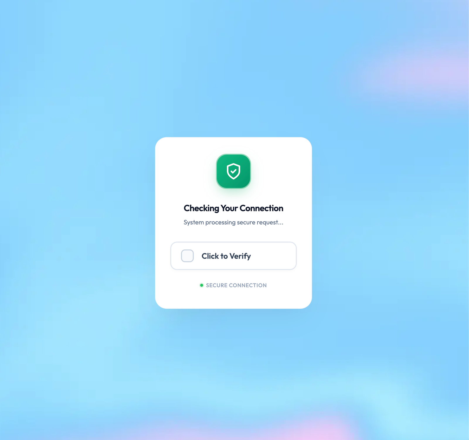 Screenshot: Anti-bot verification on redirect destination