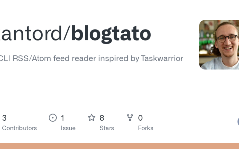 kantord/blogtato: A CLI RSS/Atom feed reader inspired by Taskwarrior · GitHub