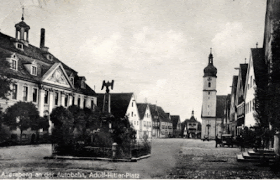 Dinkelsbühl Kinderzeche festival with Nazi-era electoral support documentation. Gunzenhausen market square renamed Adolf-Hitler-Platz during Third Reich. Desecrated Jewish cemetery in Gunzenhausen after 1934 pogrom. Weißenburg Roman fort Biriciana with Nazi-era street renaming plaques. Ermetzhofen Jewish cemetery with Kohanim hands gravestone symbols.