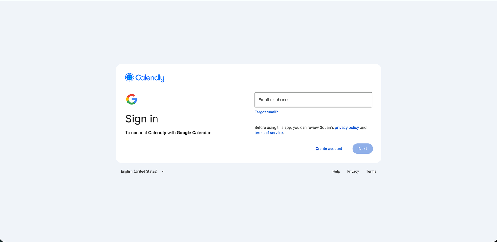 Screenshot: Fake Google sign-in flow