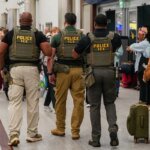 Federal immigration agents were filmed making arrests at the airport while Trump called ICE to ease the delay in the security line