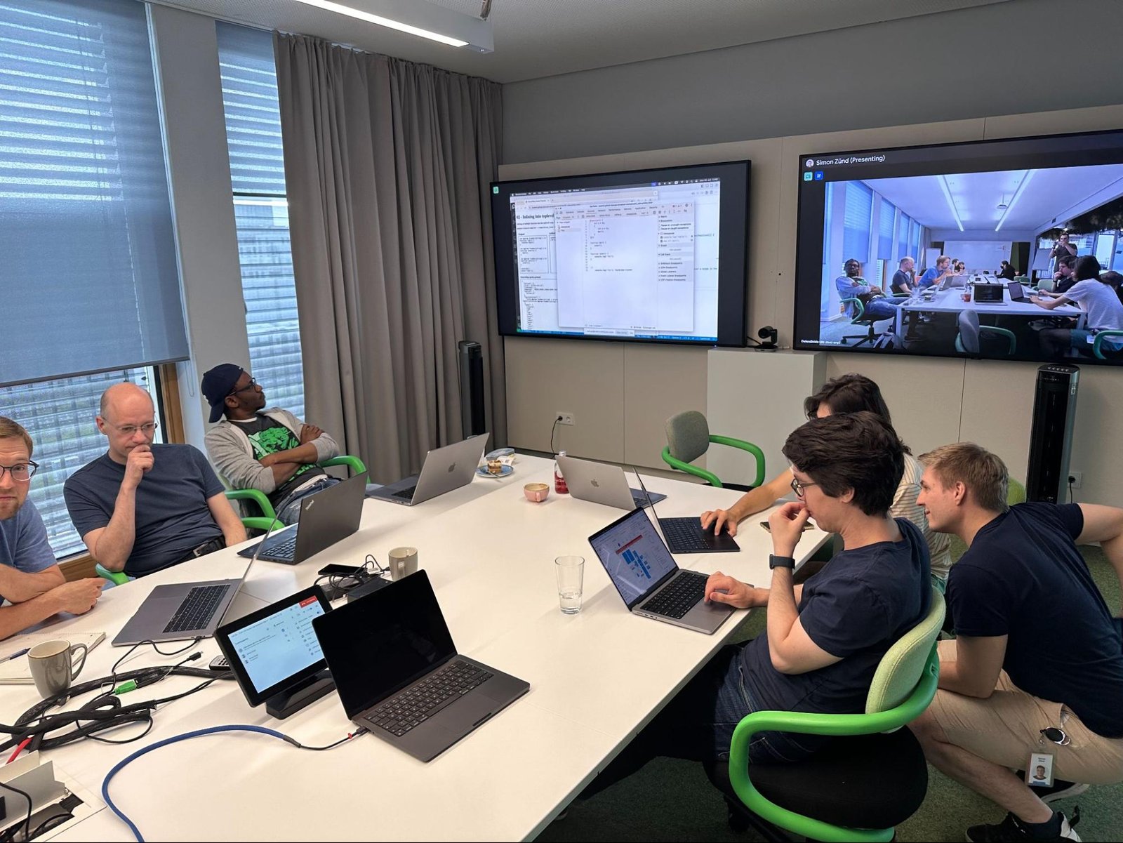 Members of TG4 have dinner together to celebrate the standard