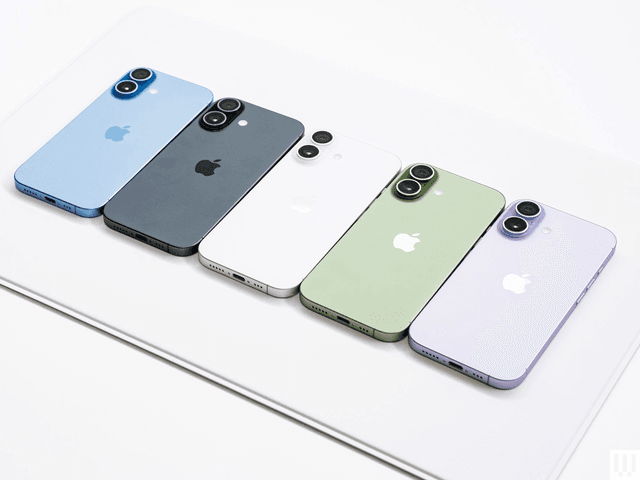 iPhone 17 is available in five colors: black, lavender, mist blue, sage, and white.