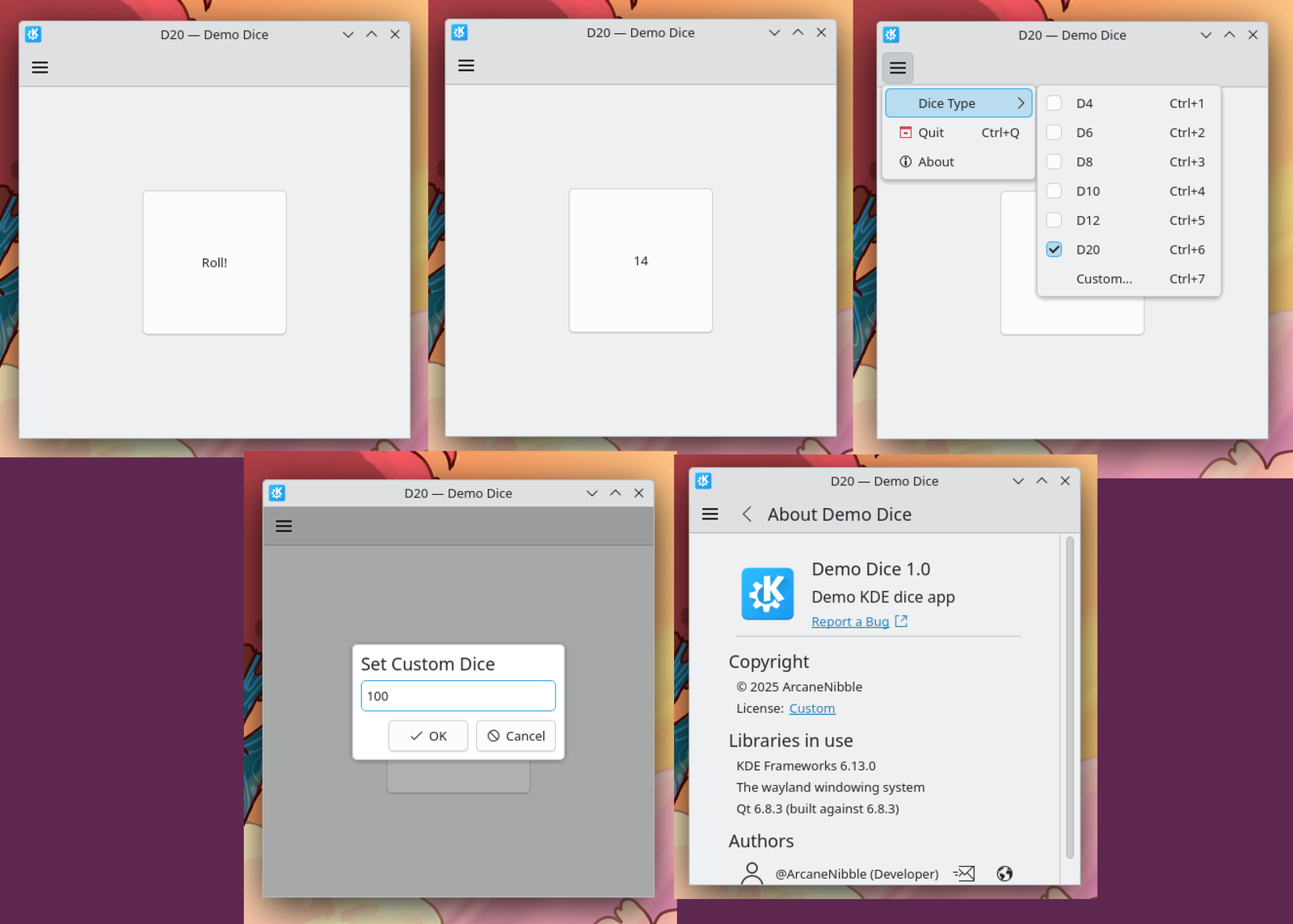 screenshot of KDE app