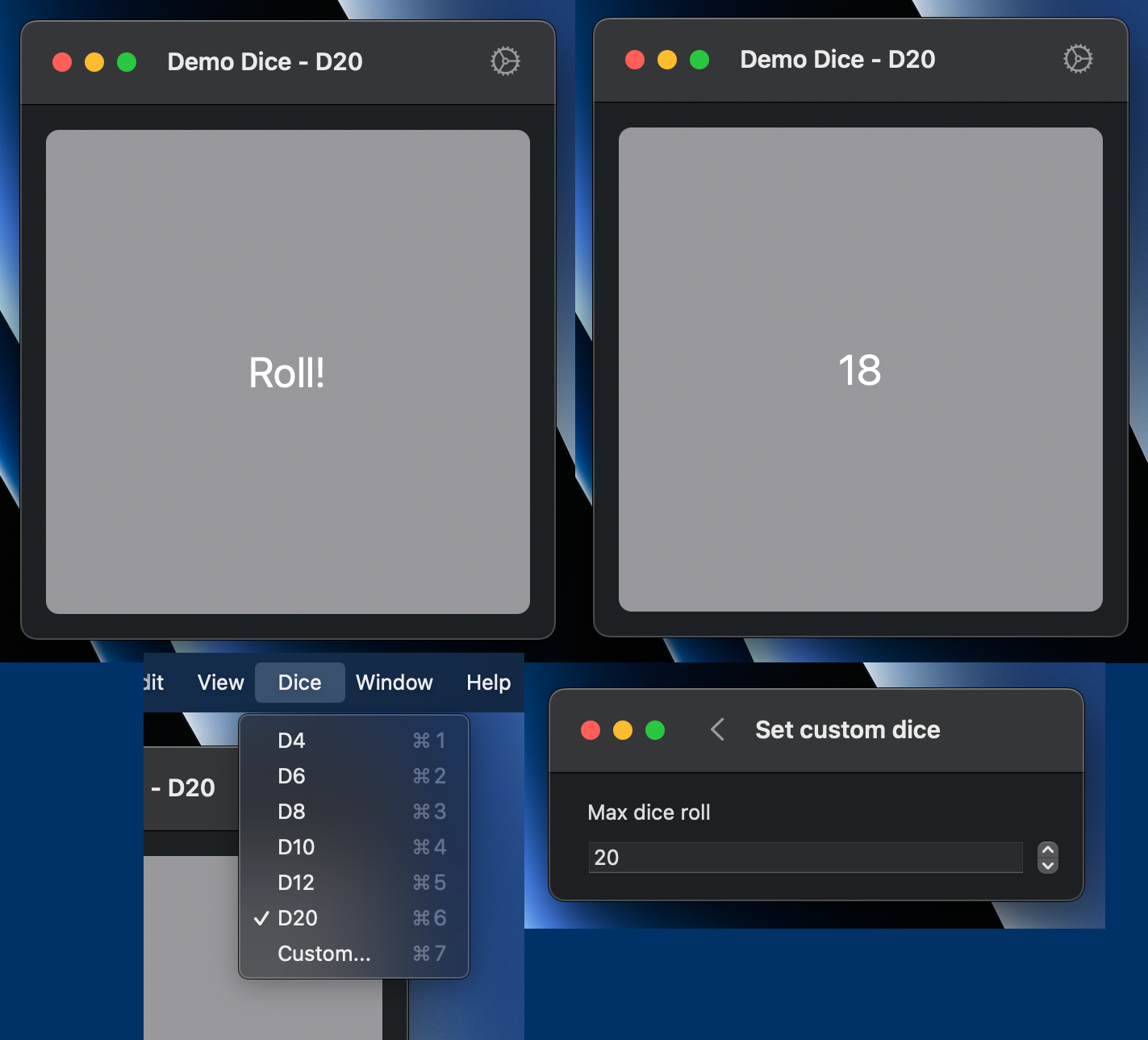 screenshot of SwiftUI app on a Mac