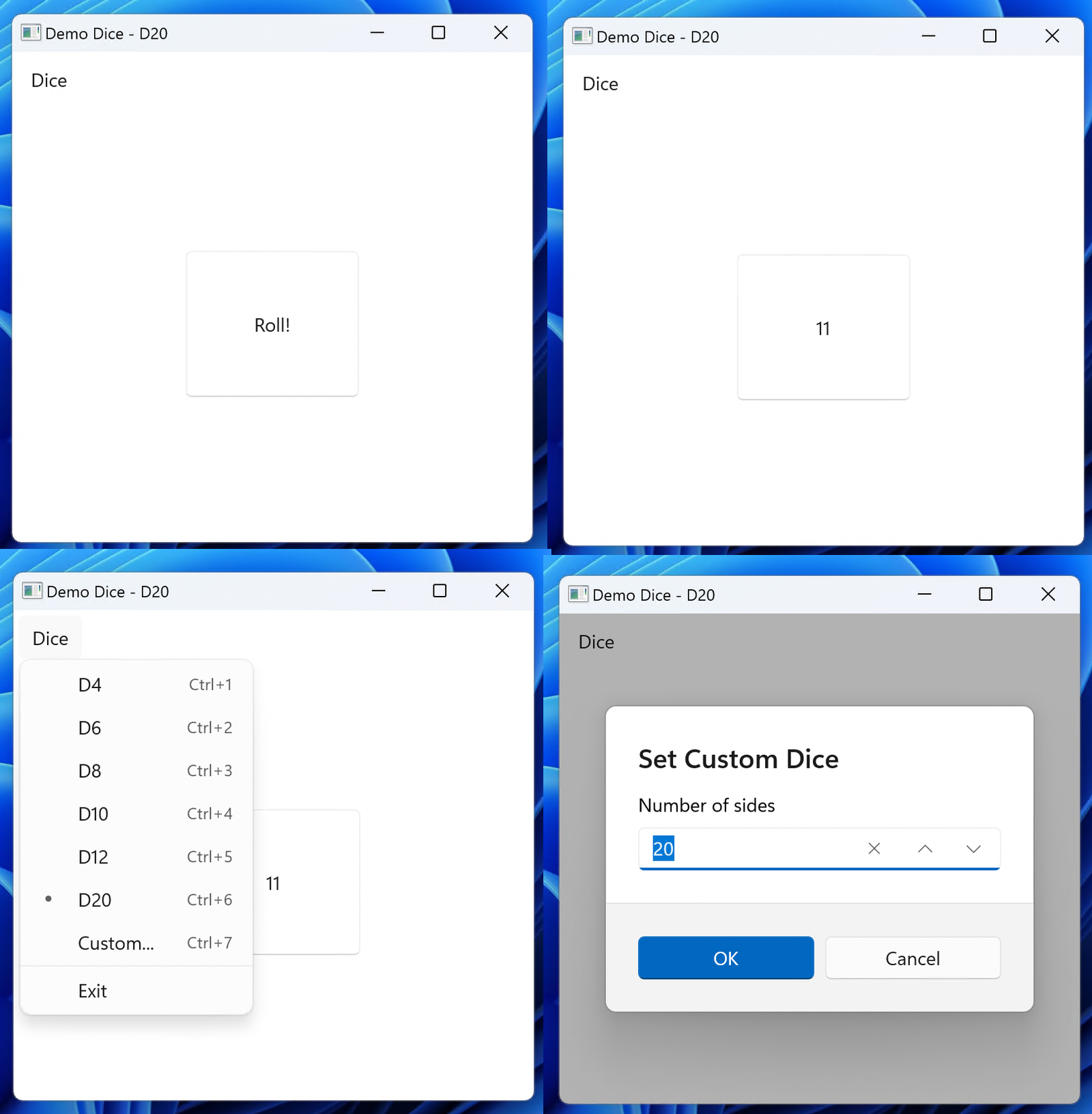 screenshot of WinUI 3 app